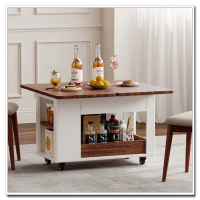Table basse avec plateau pliable et roulettes