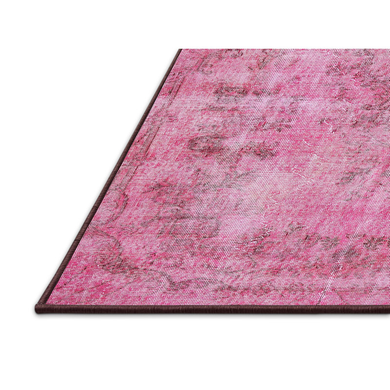 Tapis floral en laine rose clair, Rectangle 8 pi x 12 pi