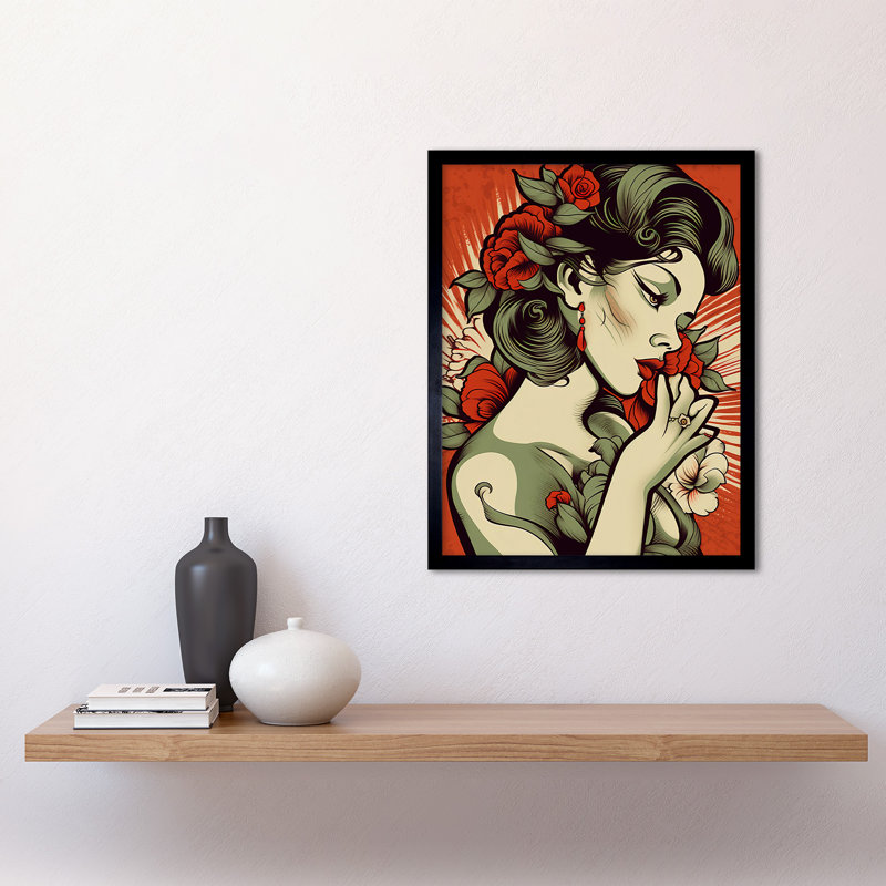 Marklesburg Femme Fatale Roses Pin Up Rockabilly Americana 50s - Single Picture Frame Print