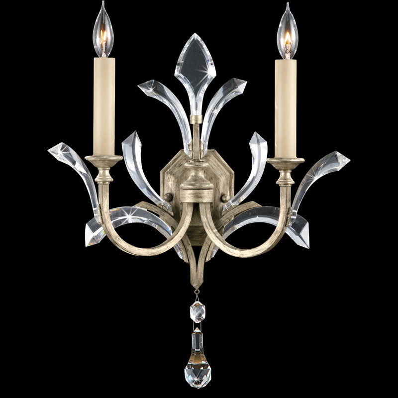 Beveled Arcs Candle Wall Light, Muted Silver Leaf