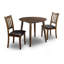 Ensemble de salle à manger 3 pièces Cozy Table ronde et 2 chaises d'appoint Noyer-1897252474