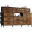 Commode 14 tiroirs avec tiroirs en tissu et plateau en bois, grande armoire de rangement avec structure en métal robuste pour la chambre à coucher, le placard, le salon et le vestibule - brun