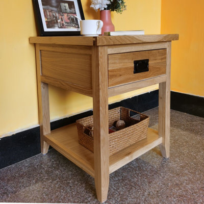 Neilton 50cm W Solid Wood Bedside Table