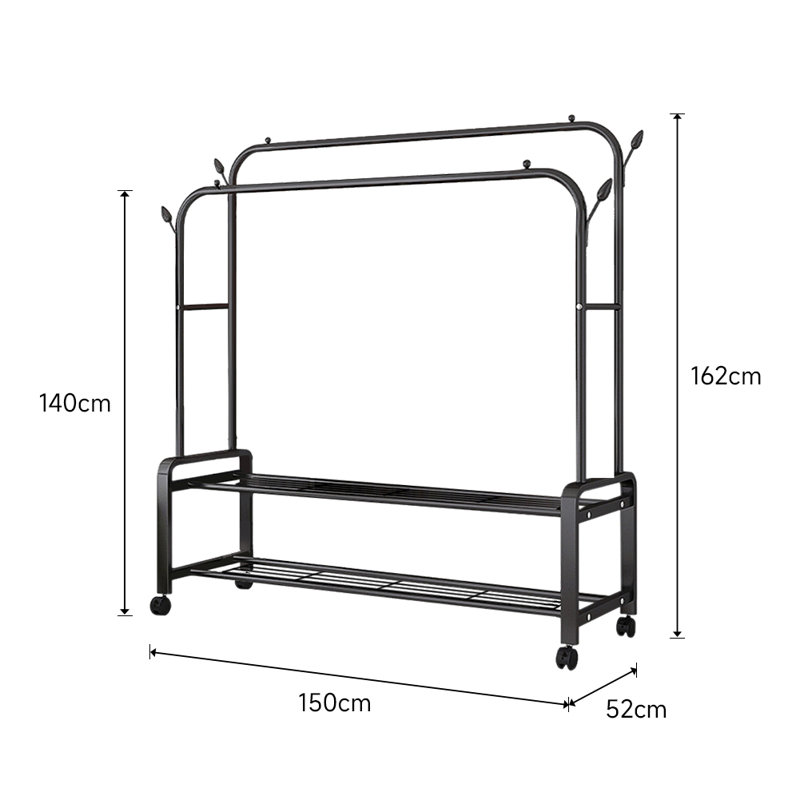 150cm Rolling Clothing Rack