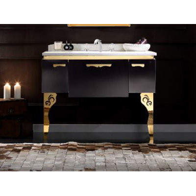 Meuble-lavabo simple sur pied 43 po avec comptoir en quartz Wilsen