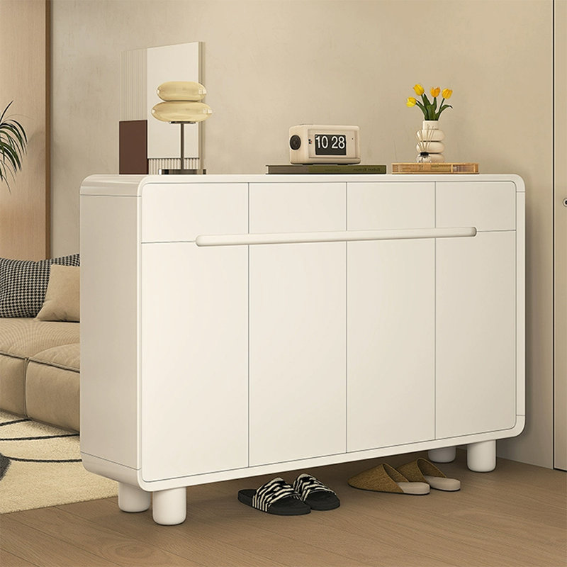 Rangement à chaussures en bois massif beige, 39.37'' H x 62.99'' W x 13.39'' D