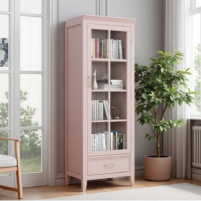 Vitrine moderne, simple et légère de luxe, Rose