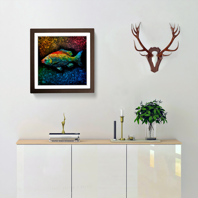 Single Picture Frame Print on Wood, Walnut
