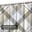 Rideau de douche sans couture à motif tartan et taupe blanc avec 12 crochets-911971478
