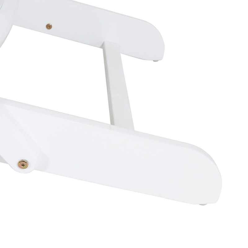 Chaise en bois blanc pour terrasse de patio près de la piscine, fonction pliante et porte-gobelets, 30,22 po de profondeur, 36,26 po de largeur, 35,27 po de hauteur, 22,75 lb