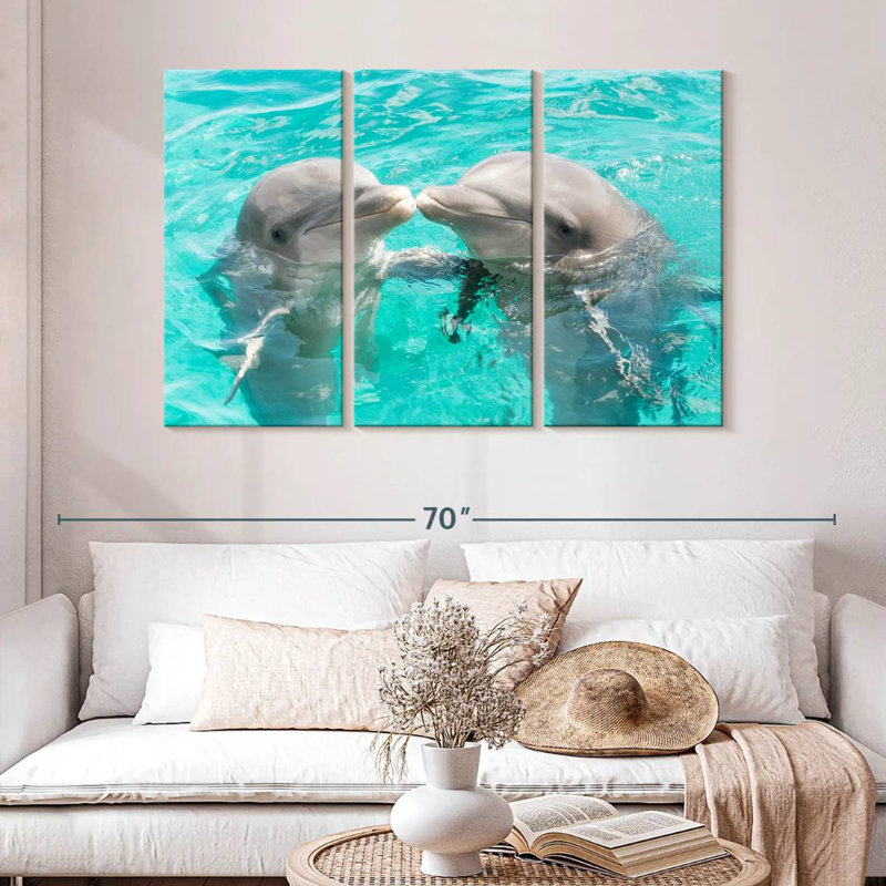 Dauphins Brampt s'embrassant, H 32 po x l 50 po