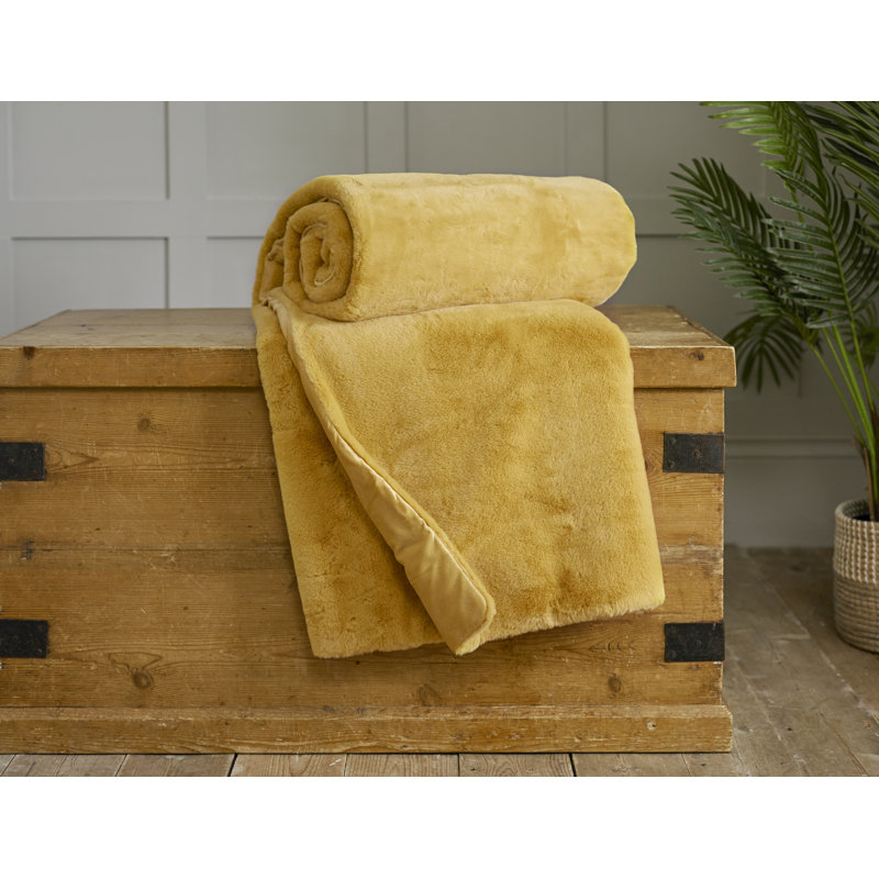 Quilted Throw Blanket, Mustard