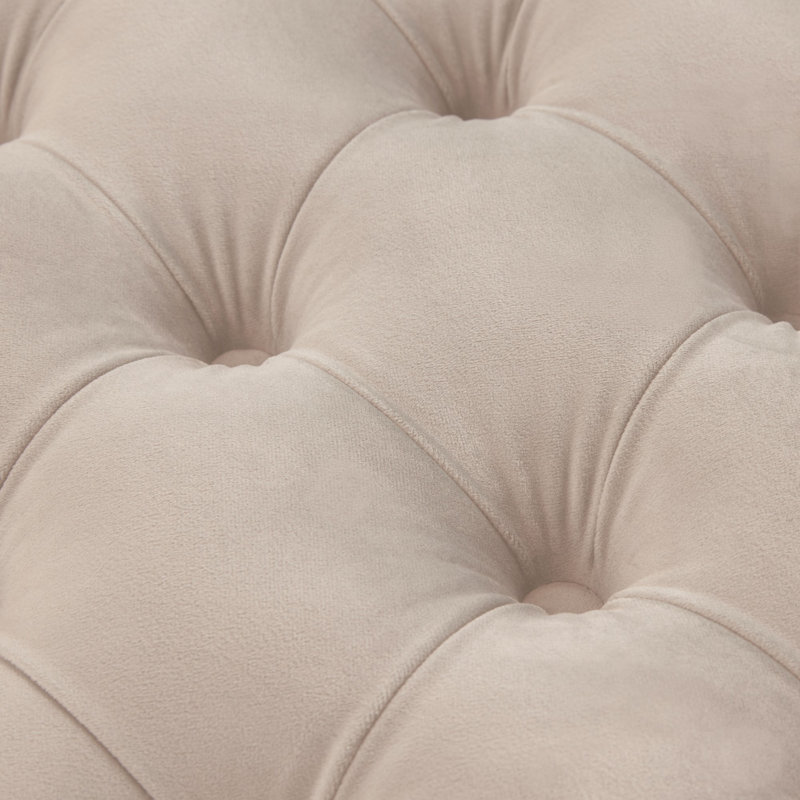 Skye Velvet Ottoman, Pale Taupe