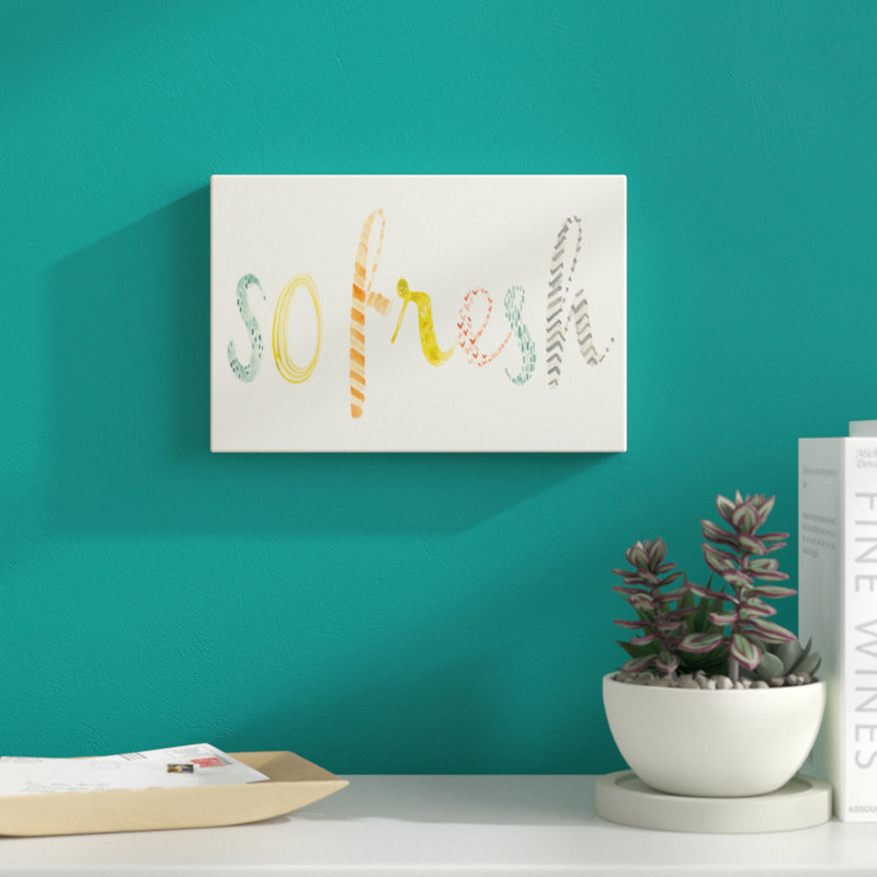 Fresh and Clean I by June Erica Vess - Typography Print, Wrapped Canvas, 20cm H x 30cm W