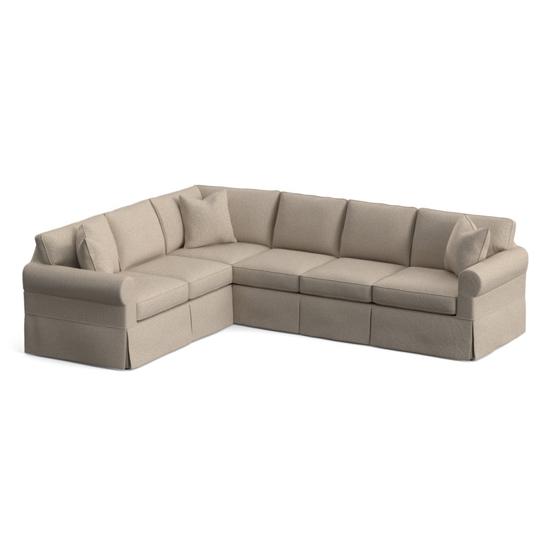 Bedford Upholstered Sectional, Eggshell Crypton Performance; 0884-93, Left Hand Facing