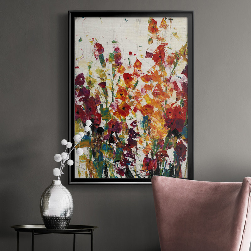 Fleurs sauvages en fleurs II, toile encadrée de qualité supérieure - prête à être accrochée, H 36,5 po x l 26,5 po x P 1 po