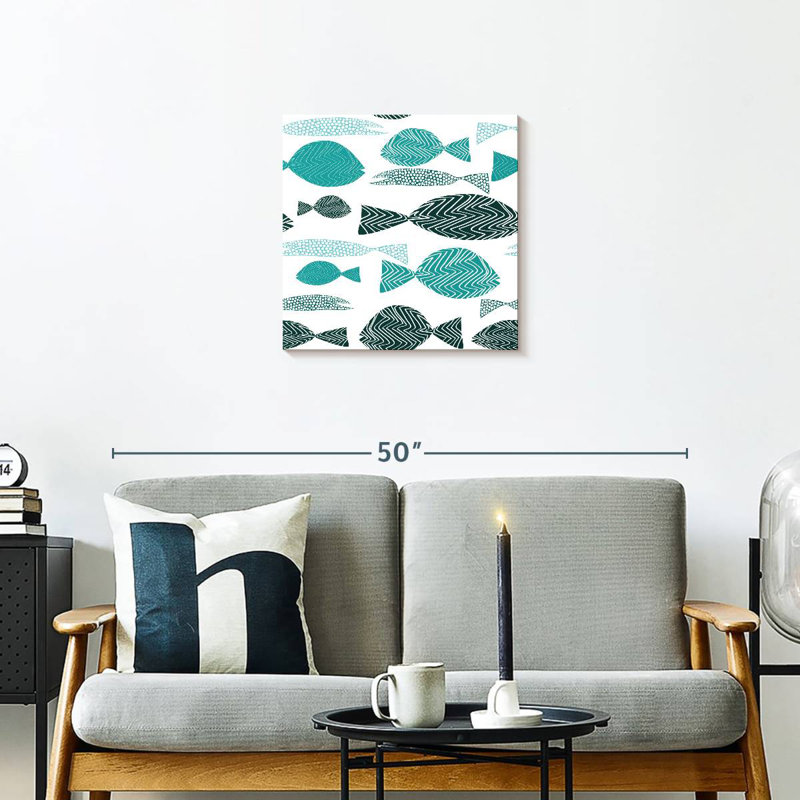 Brampt Abstract Fish School, 20" H x 20" W