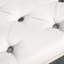 Banc de bout 32 po, blanc crème avec coussin et banc au design élégant, structure solide en tissu