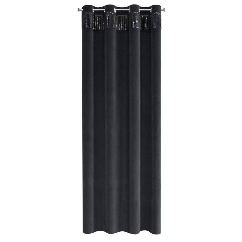 Subedi Blackout Curtains Single Panel, Black