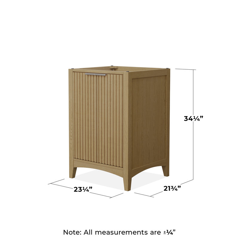 Base de meuble-lavabo simple autoportante 23,25 po Palmilla seulement, Nickel brossé, Beige