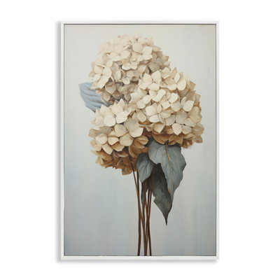 «Vintage Hydrangea Florets», art de la giclée encadrée par Petals Prints Design bg-306