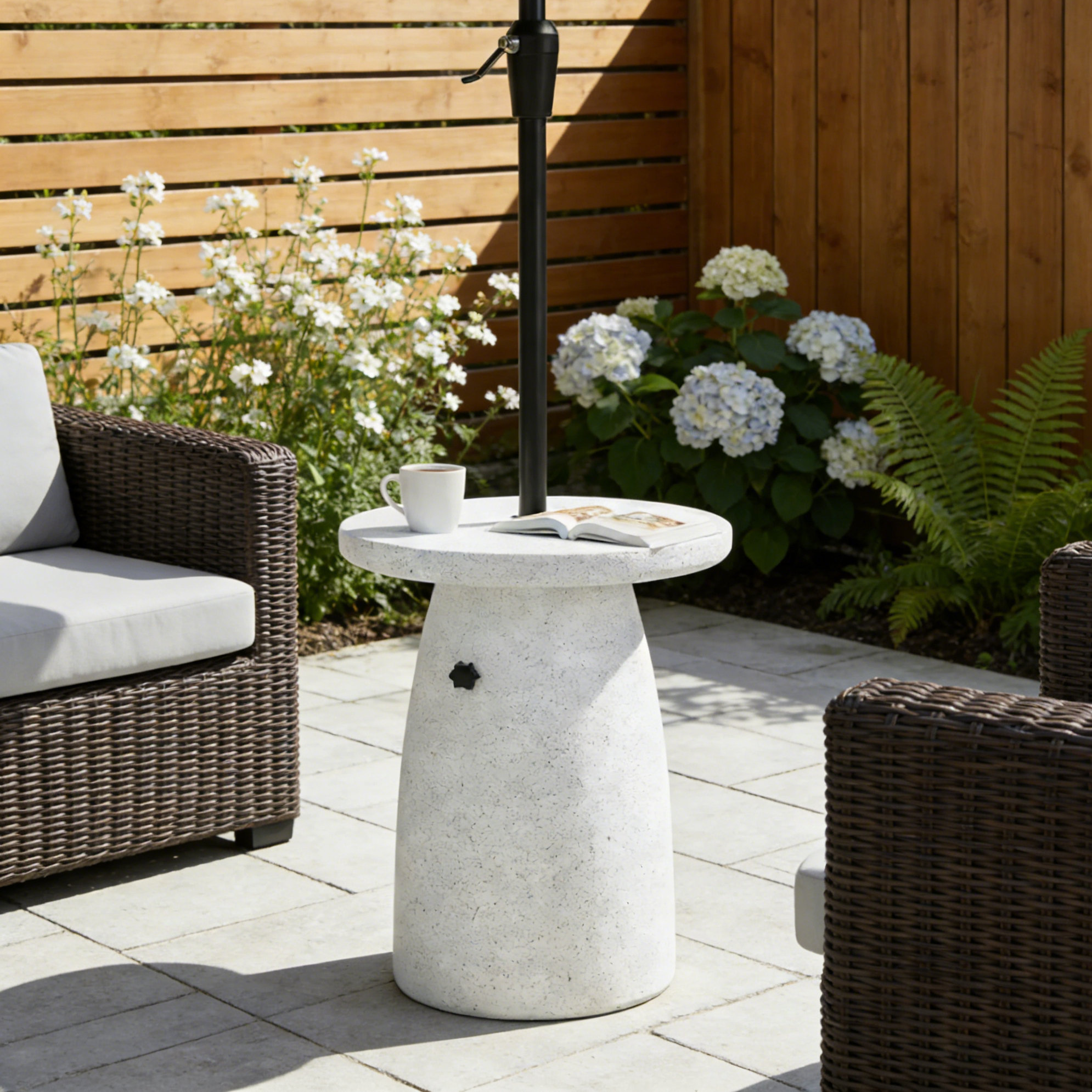 Latitude Run® Outdoor Patio Side Table Umbrella Base with Sand-Filling ...