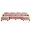 Canapé modulaire en U - repose-pieds, chenille douce, conception plissée matelassée, ergonomique - rose-129466829