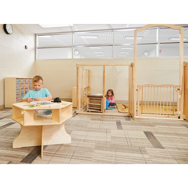Natural Wood Six-Sided Science Activity Table