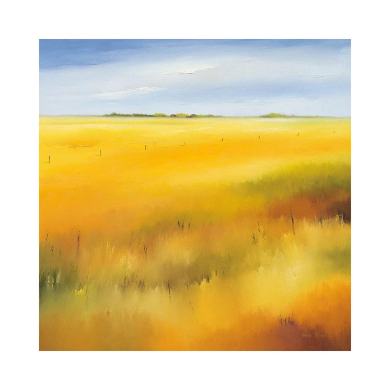 Yellow Field II 1 Piece Wrapped Canvas Painting, 45.72 cm H x 45.72 cm W x 3.175 cm D