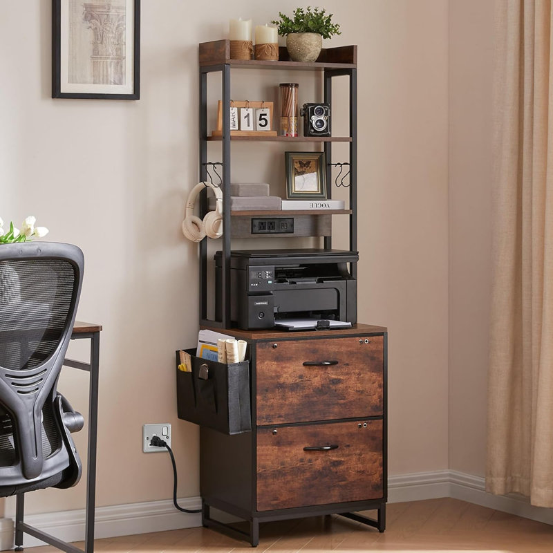 File Cabinet with 2 Drawers and Adjustable Hanging Folders
