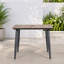 Table de salle à manger carrée pour l'extérieur, table de patio en métal antirouille avec trou pour parasol