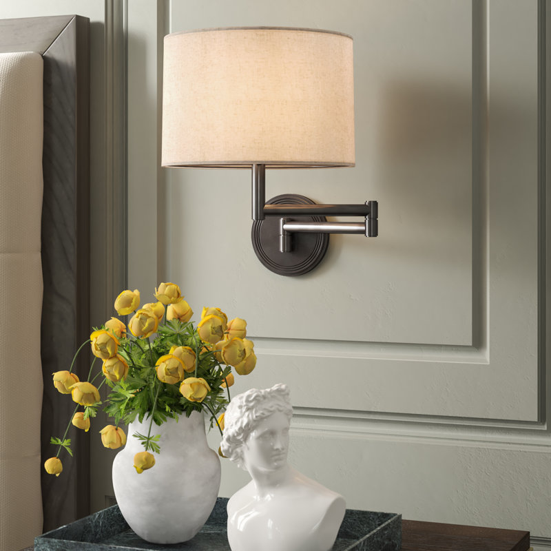 Sofia 1 - Light Swing Arm, Heather Linen, Deep Patina Bronze