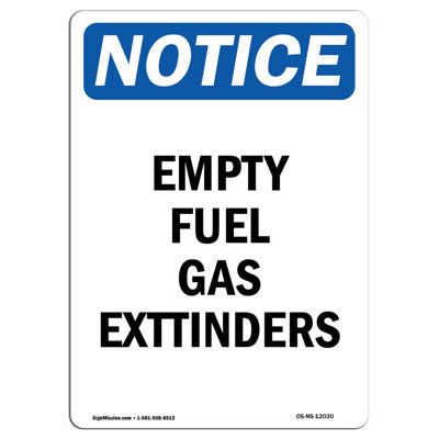 Empty Fuel Gas Cylinders Sign