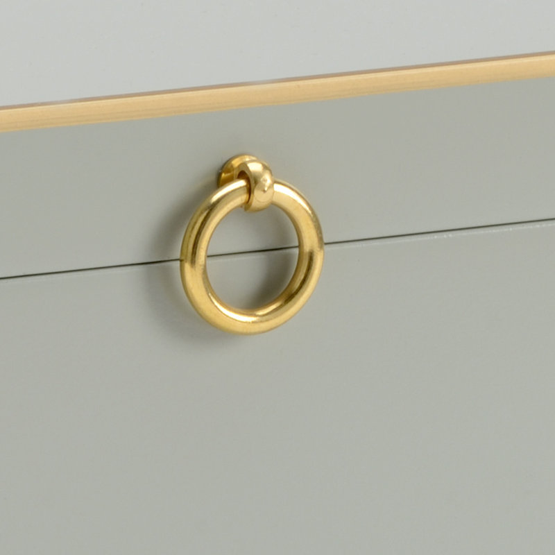 Wooden Decorative Box, Gray/Gold