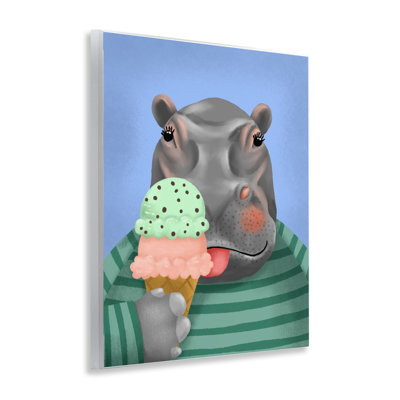 Hippo And Ice Cream Cone Wall Plaque, design by Jilly Jack Designs