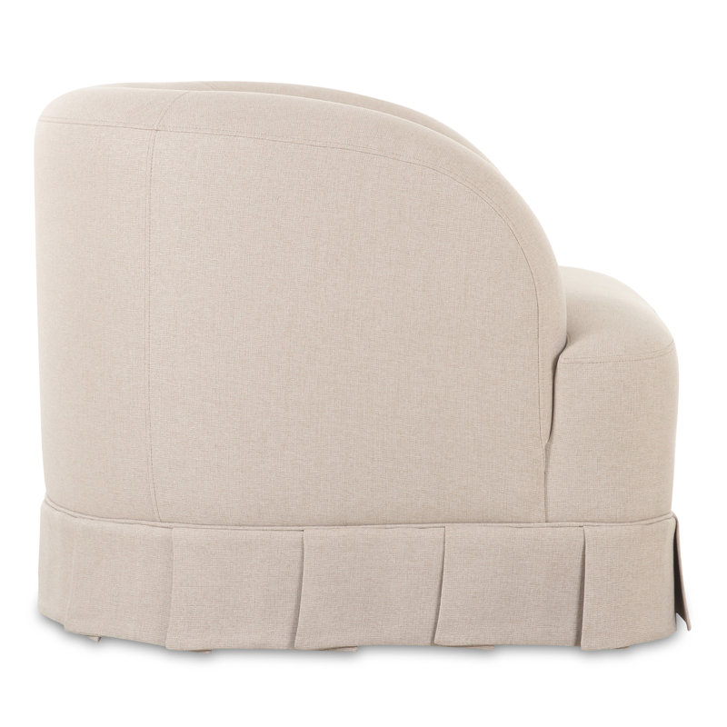 Milo Swivel Chair, Beige Polyester