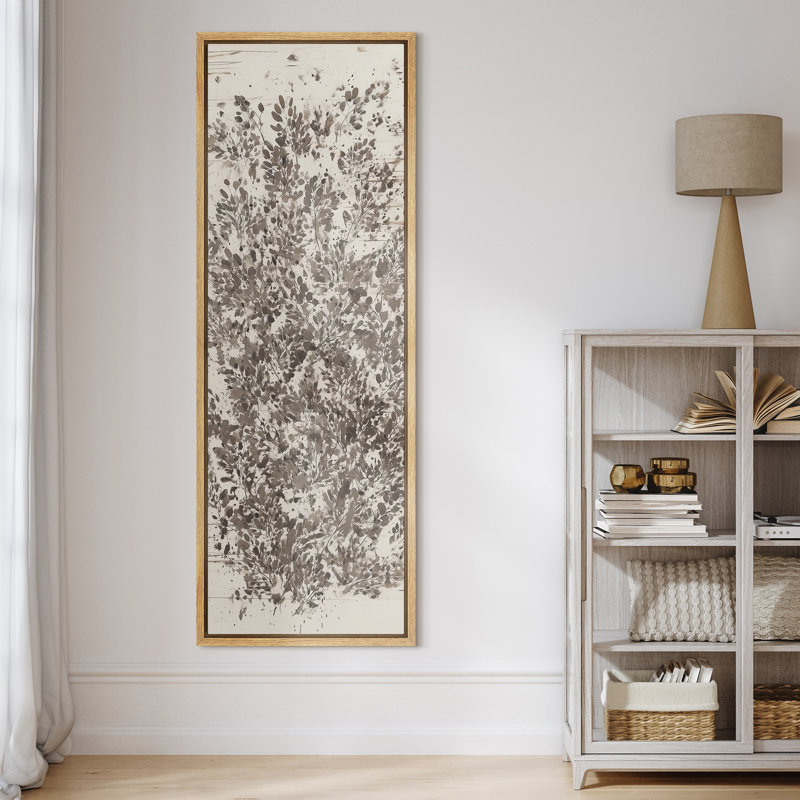 Illustration détaillée de la ligne botanique dans un style classique - grande impression encadrée sur toile de la chambre principale