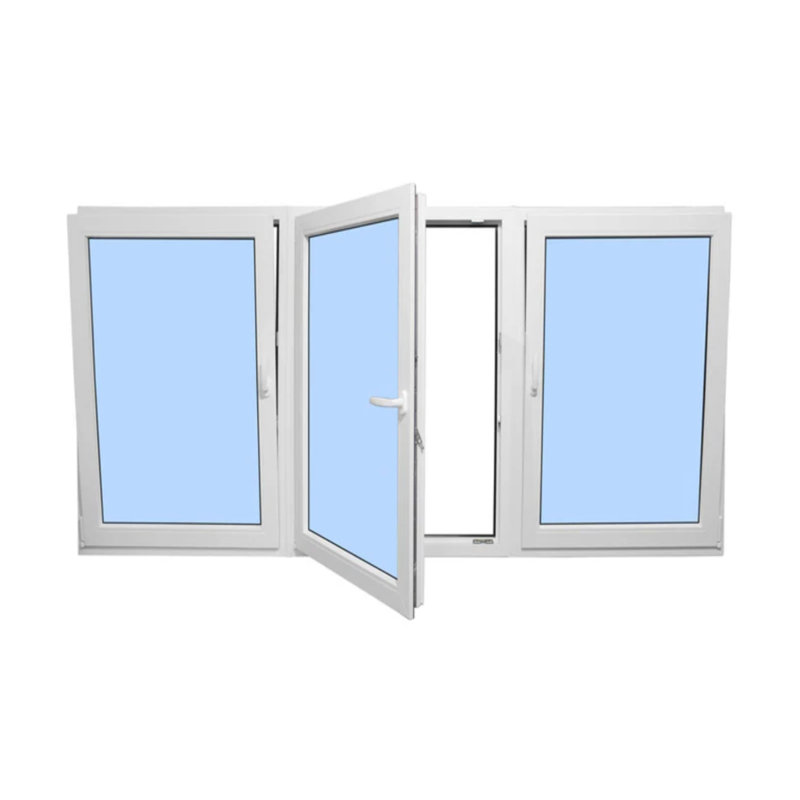 Triple panneau à triple vantail basculant et tournant à droite 108 x 48 avec rebords et moustiquaire, Oui, L 48 po x H 108 po