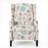 Single Seating Pushback Recliner  Classic Living Room Soft White Fabric Wingback Recliner with Nailhead Trim