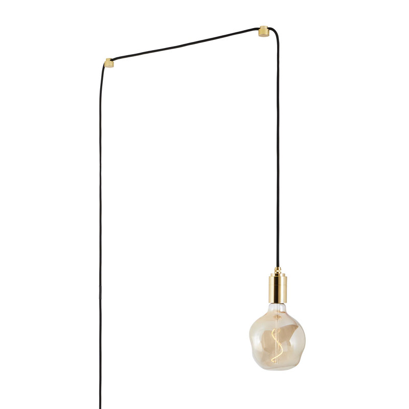 Brass and Glass Incandescent Single Pendant Light