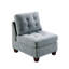 Modulaire - 2 pièces gris: tissu semblable au lin et chaise en bois gris 2 pièces: base en bois