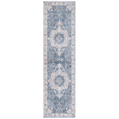 Tapis oriental bleu / ivoire