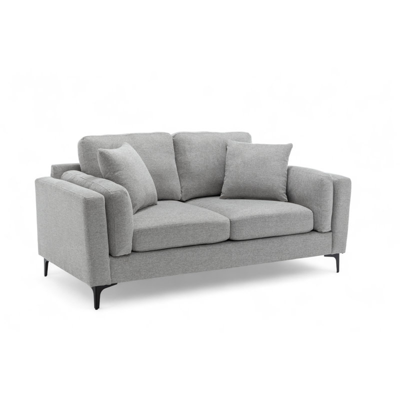 Tasley 2 Seater Chenille Sofa, Grey, 2
