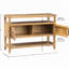 Console avec 2 portes en canne naturelle - rangement pour porte d'entrée d'aspect amande grillée