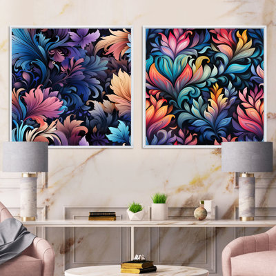 Dutil - Ensemble de 2 collages carrés botaniques abstraits