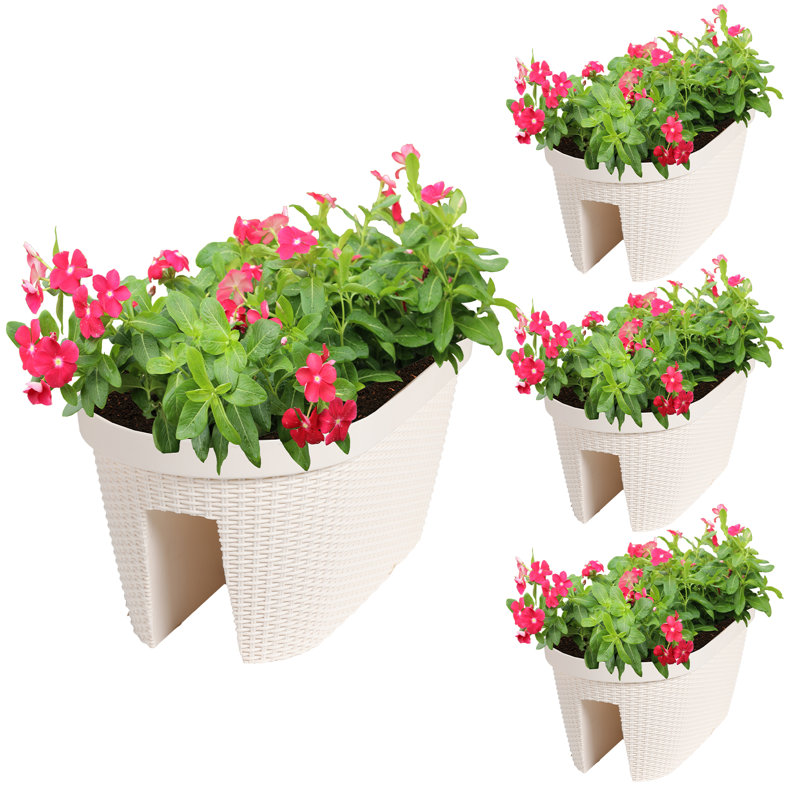 Railing Planter, White