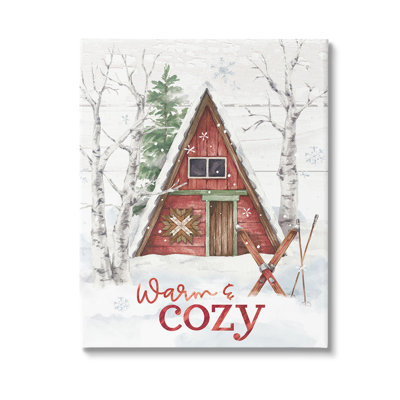 " Warm & Cozy Cabin Wrapped Canvas " by Courtney Morgenstern