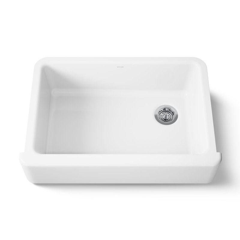 Whitehaven® 33" x 22" Self-Trimming Under-Mount Single-Bowl Kitchen Sink with Tall Apron, White