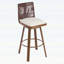 Tabouret de bar industriel rembourré avec structure en métal et dossier en similicuir Lennox