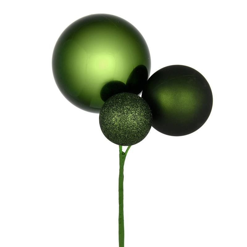 Ornement en forme de boule 18 po, 3 par sac, Vert mousse